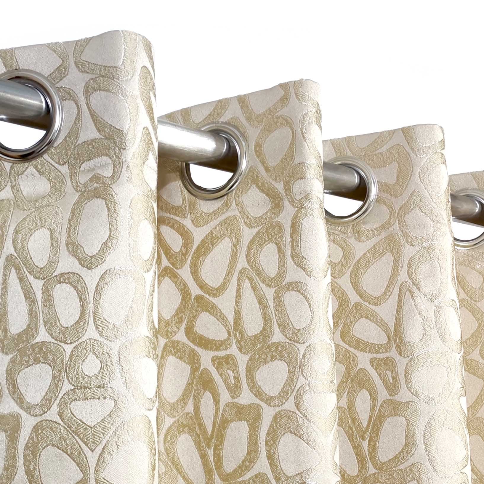 Thick Viscose Curtain Lite Gold on Off-White