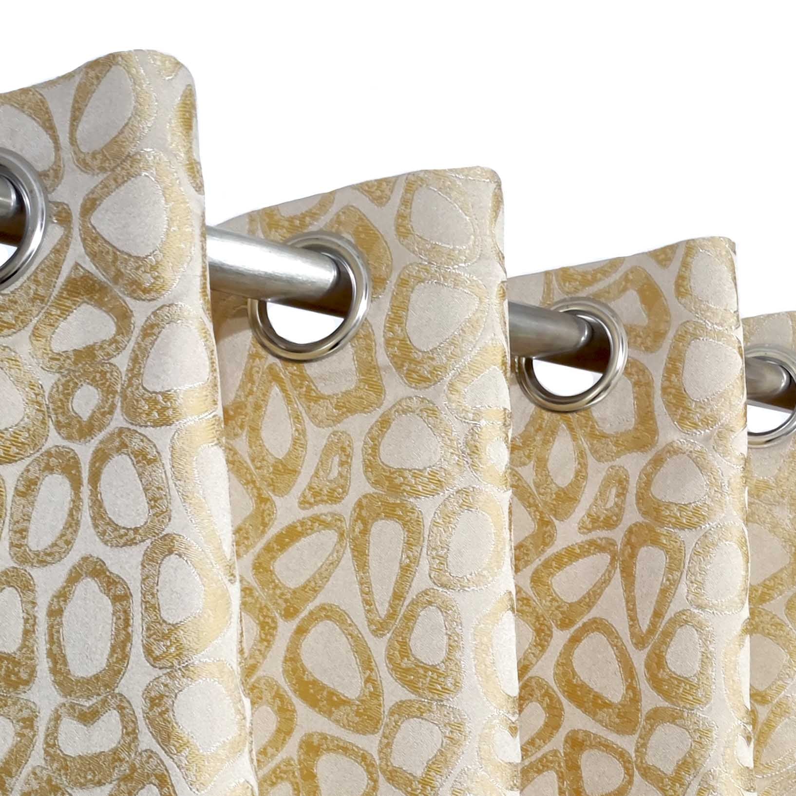 Thick Viscose Curtain Golden on Off-White