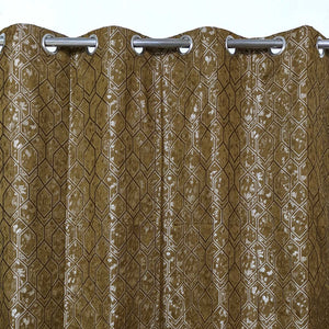 Thick Viscose Curtain Siver Grey on Brown