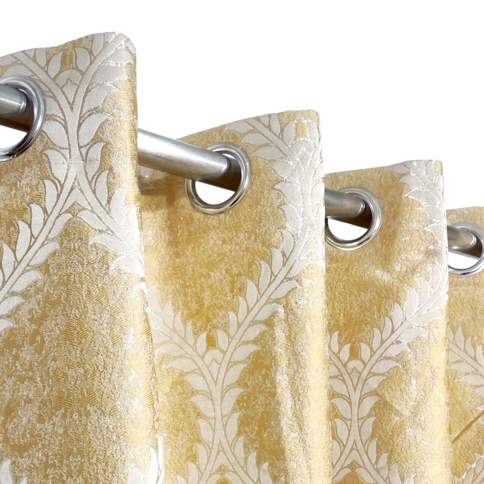 Thick Viscose Curtain Golden on Off-White