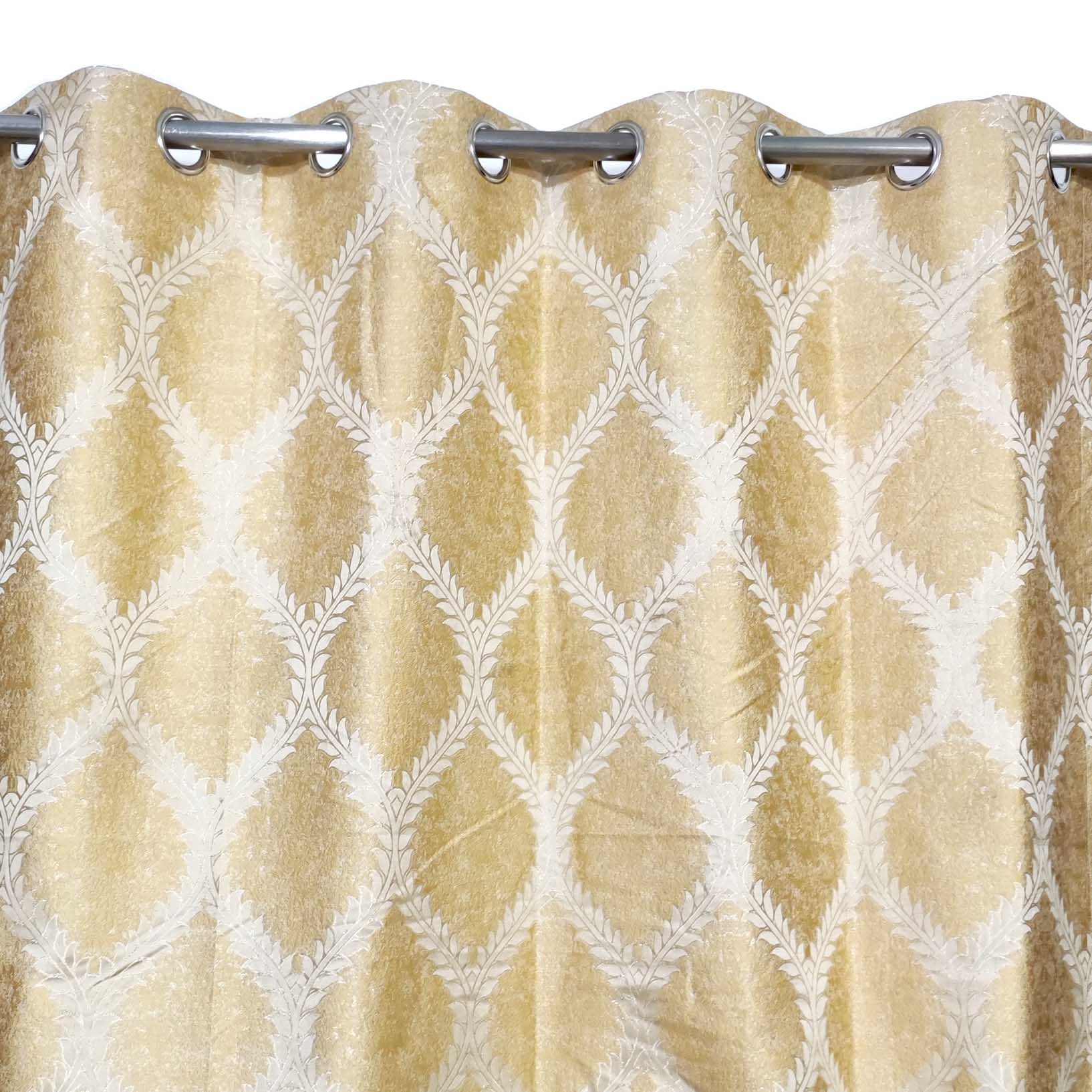 Thick Viscose Curtain Golden on Off-White