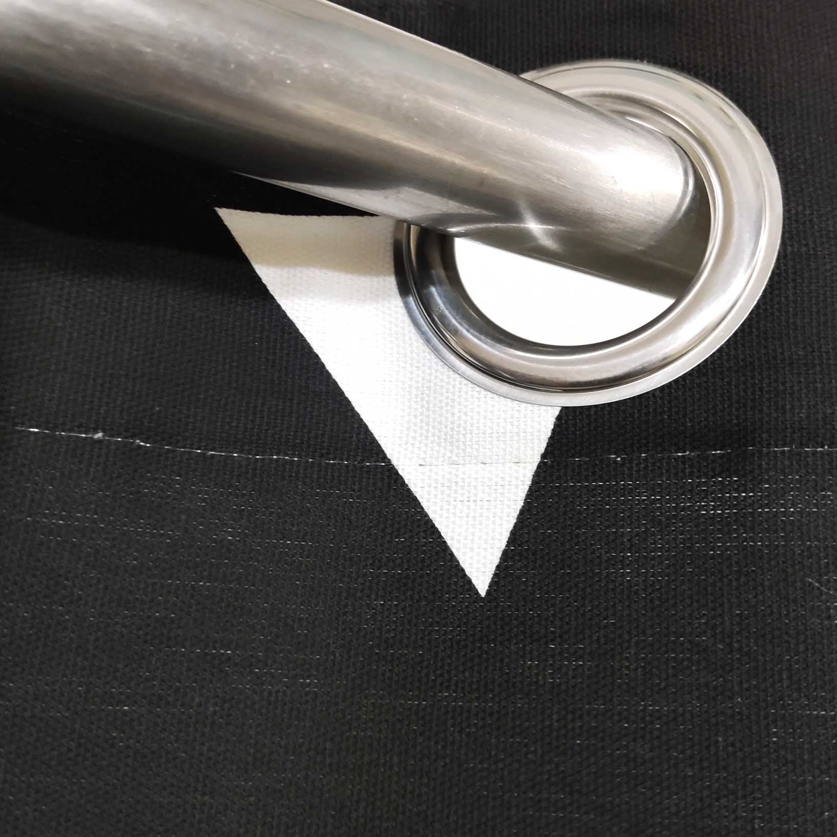 Black with Triangles - Duck Cotton Curtain