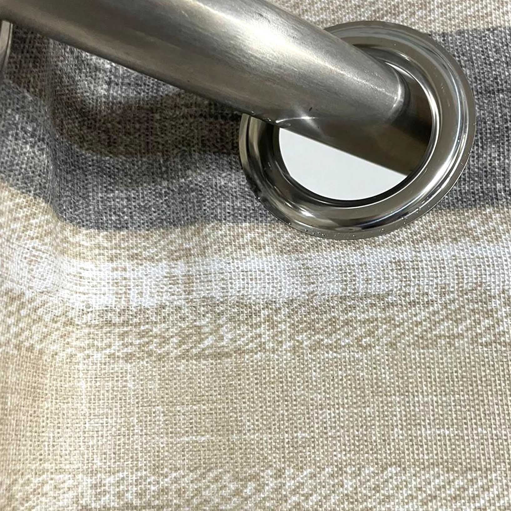 Grey Stripes on Beige Duck Cotton Curtain Extra Wide (Only 2 Pcs Available)
