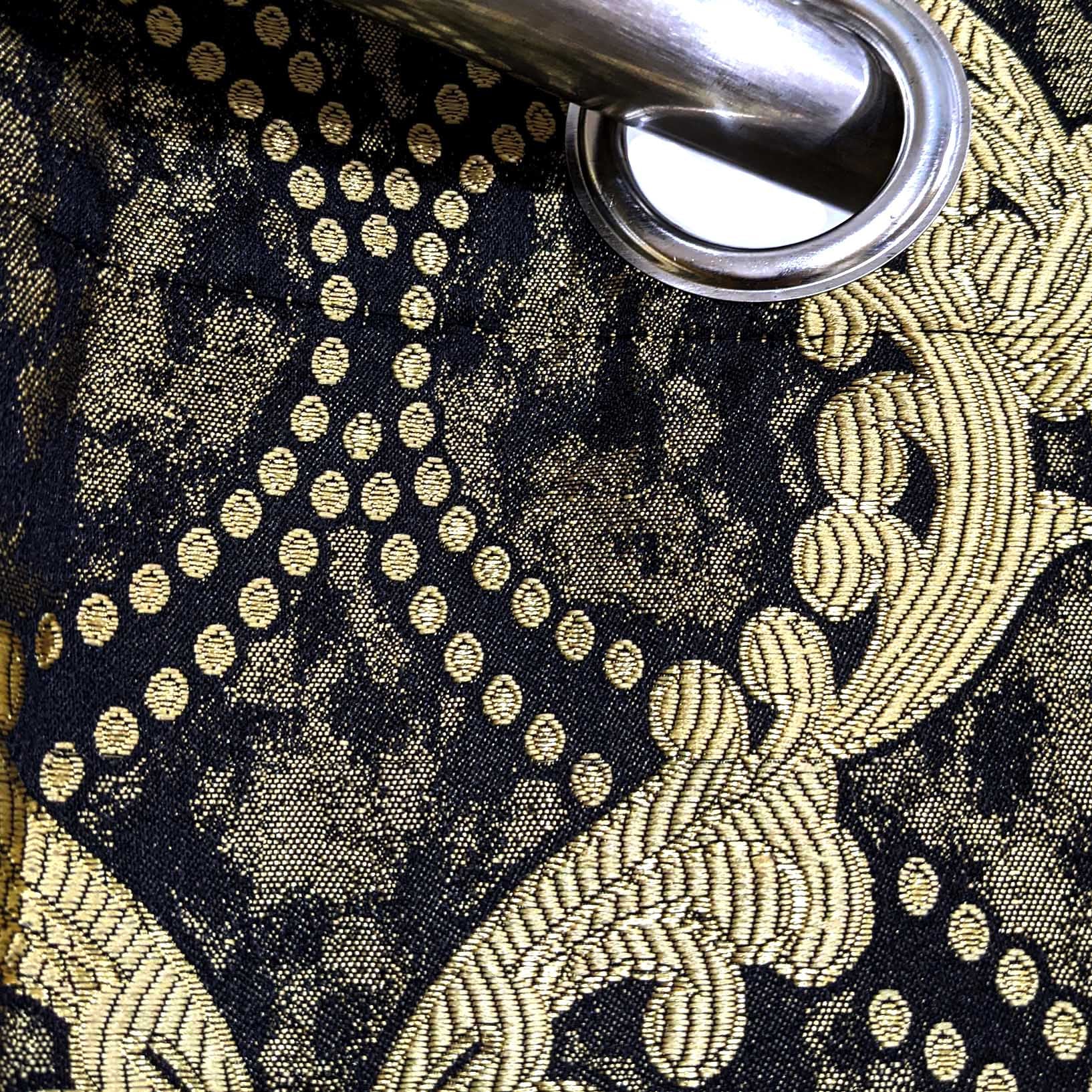 Thick Viscose Curtain Golden on Black