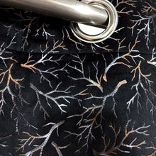 Golden Textured Velvet Curtain Black
