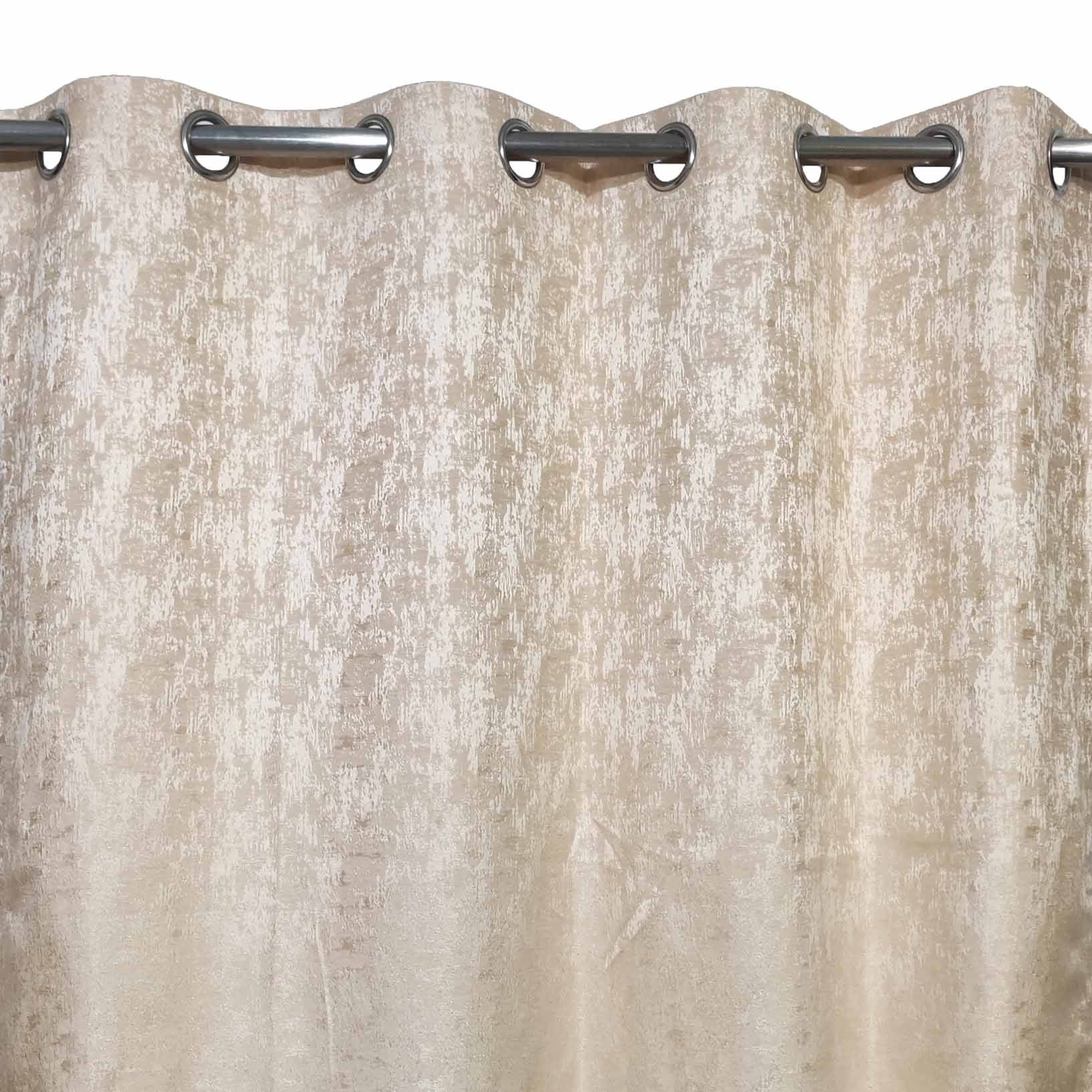 Self Print Thick Shanghai Curtain Cream Color