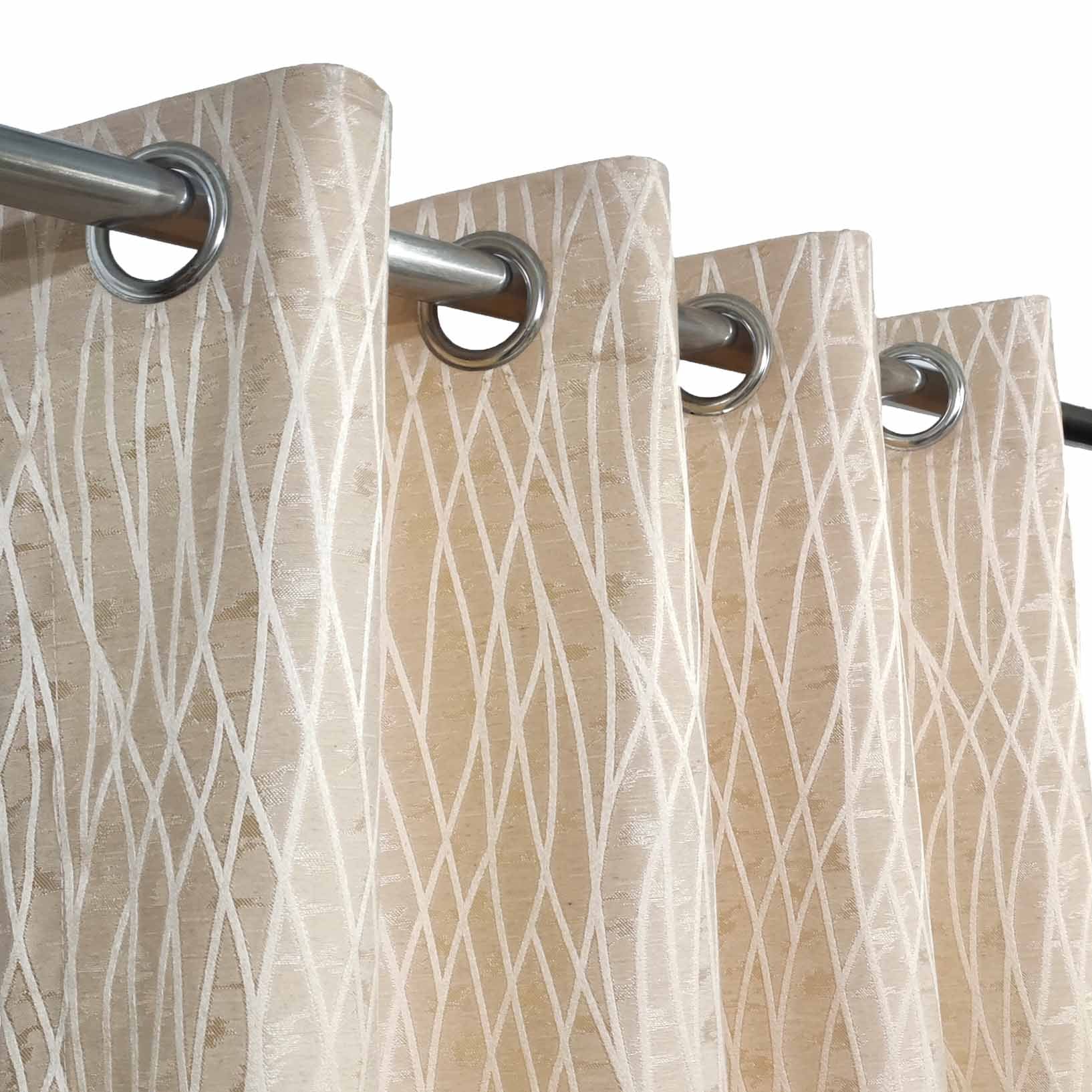 Self Print Thick Shanghai Curtain Cream Color