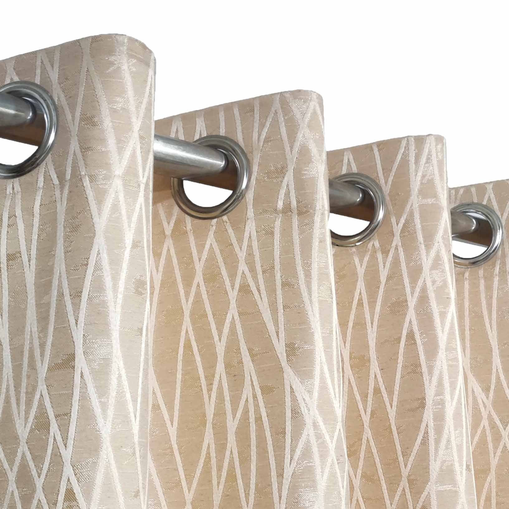 Self Print Thick Shanghai Curtain Cream Color