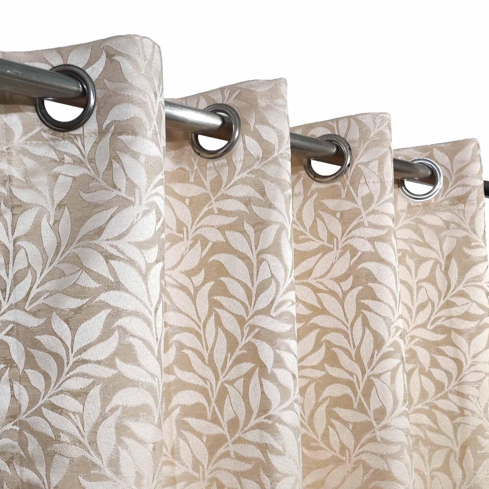Self Print Thick Shanghai Curtain Cream Color