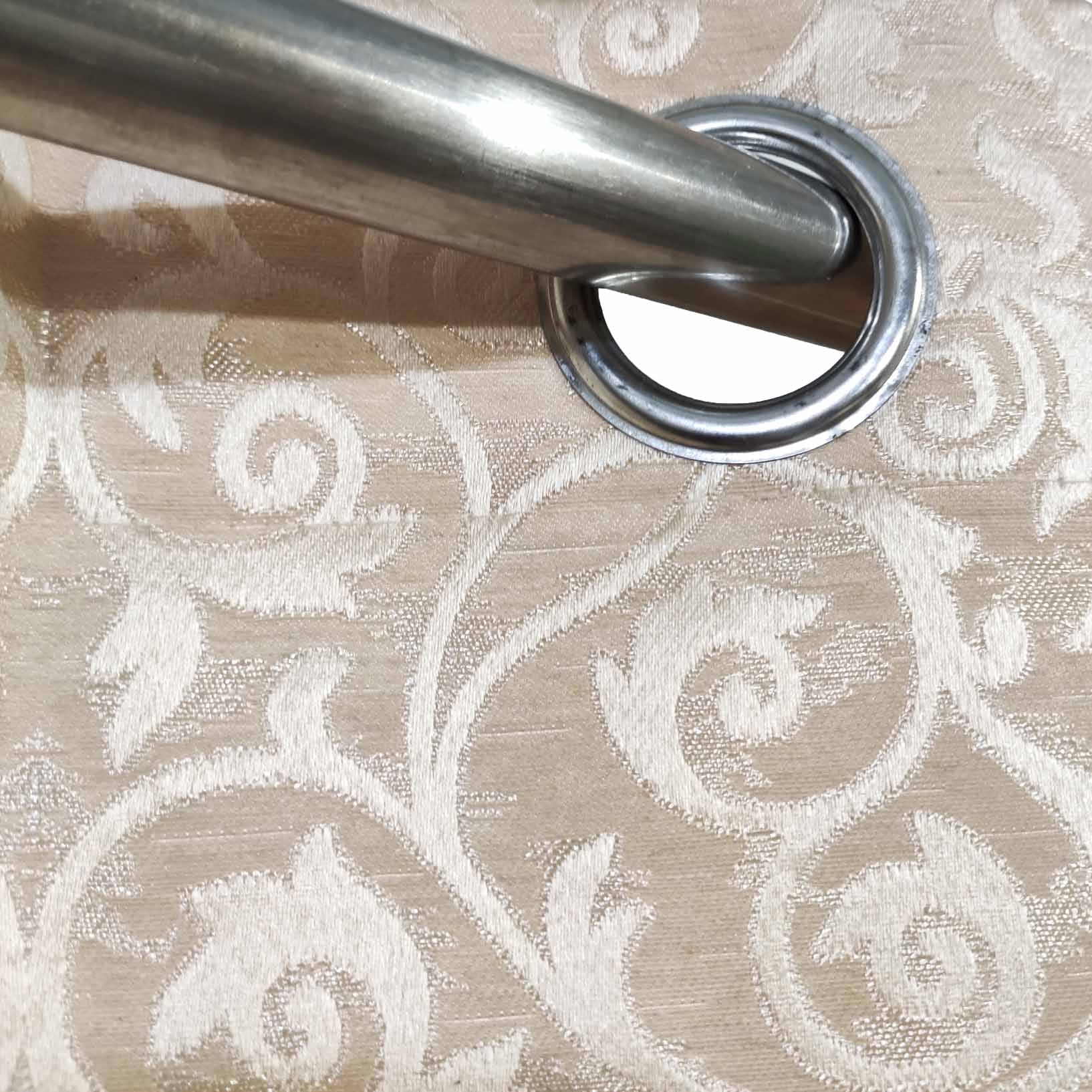 Self Print Thick Shanghai Curtain Cream Color