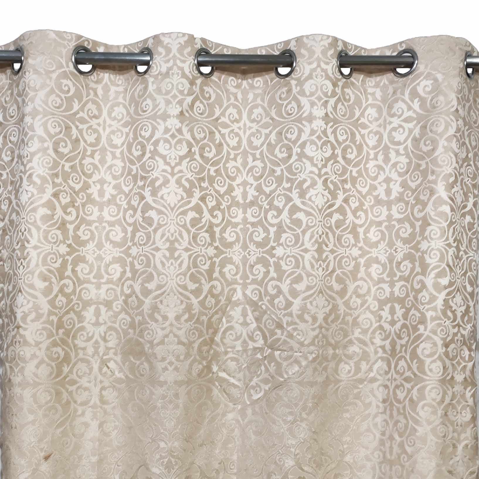 Self Print Thick Shanghai Curtain Cream Color