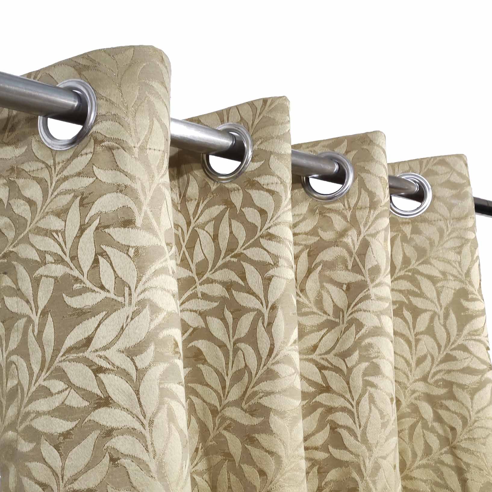 Self Print Thick Shanghai Curtain Golden Brown