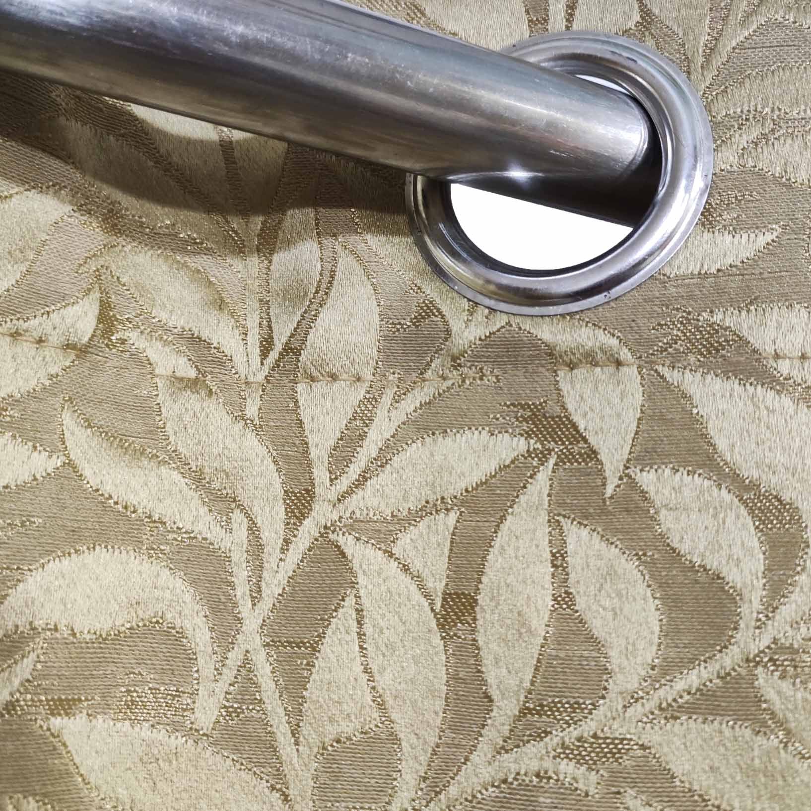 Self Print Thick Shanghai Curtain Golden Brown