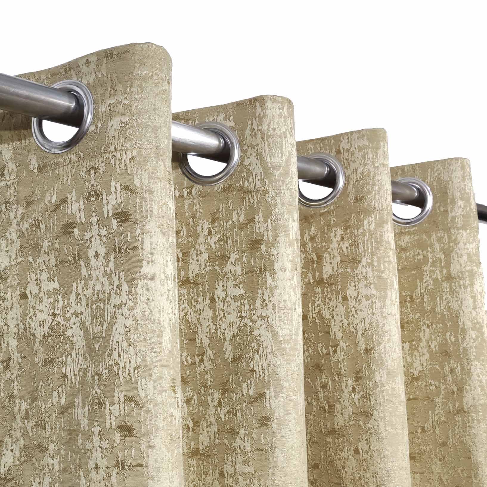 Self Print Thick Shanghai Curtain Golden Brown