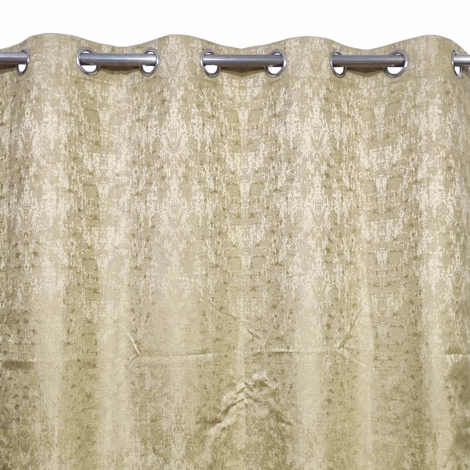 Self Print Thick Shanghai Curtain Golden Brown