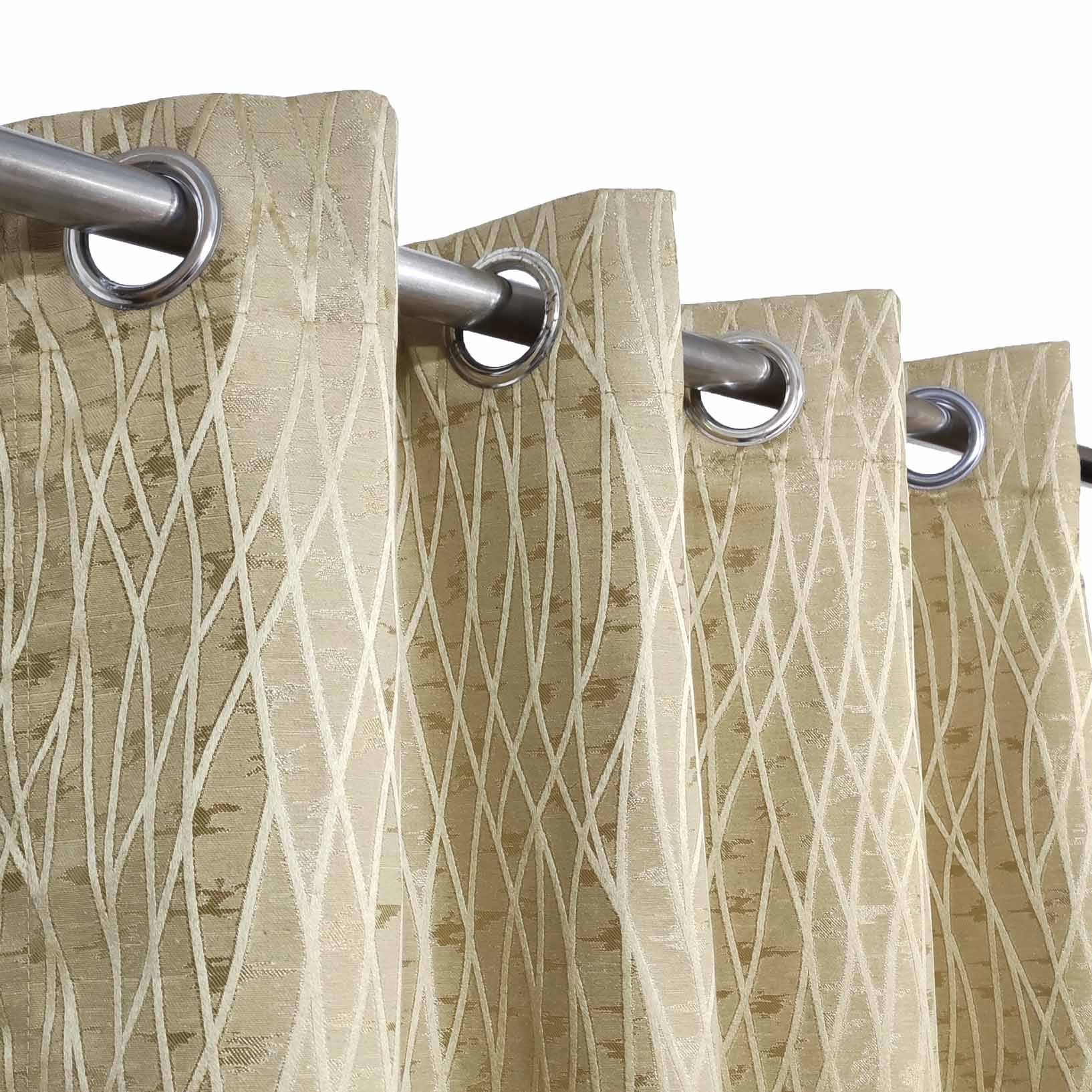 Self Print Thick Shanghai Curtain Golden Brown