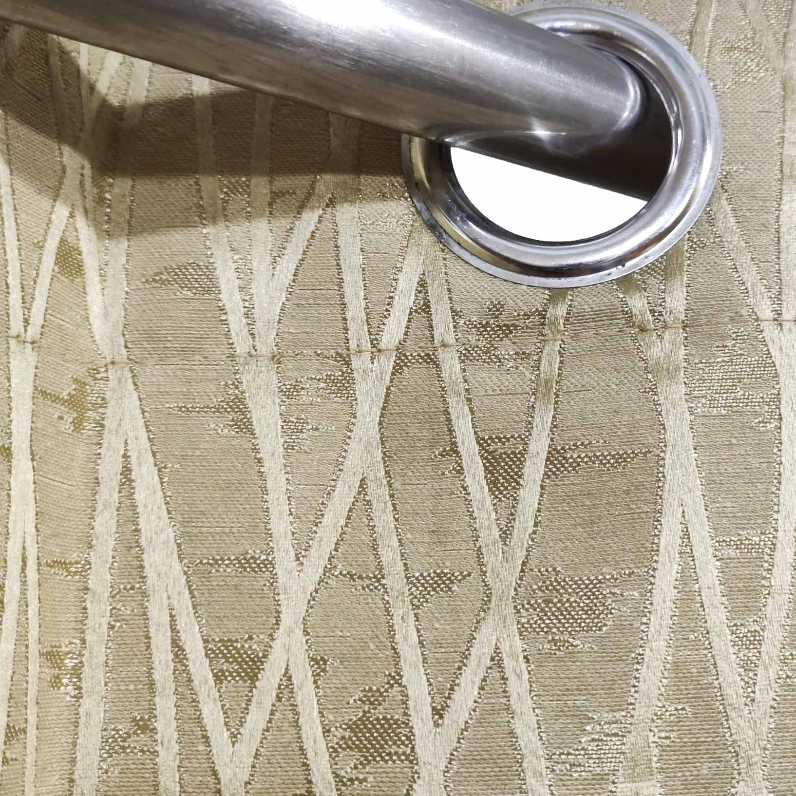 Self Print Thick Shanghai Curtain Golden Brown