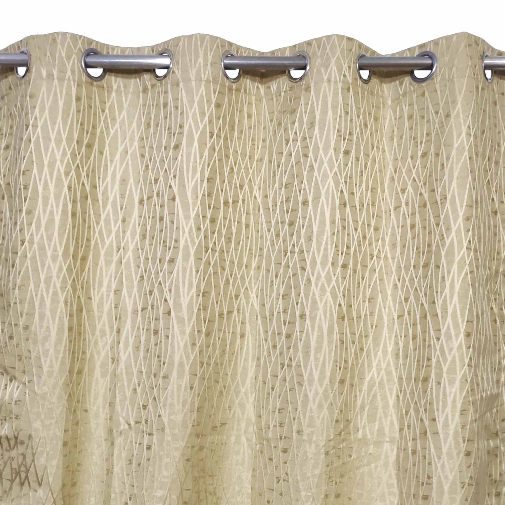 Self Print Thick Shanghai Curtain Golden Brown