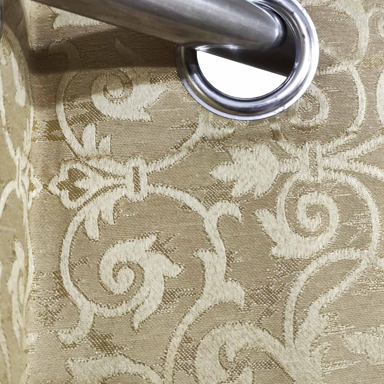 Self Print Thick Shanghai Curtain Golden Brown