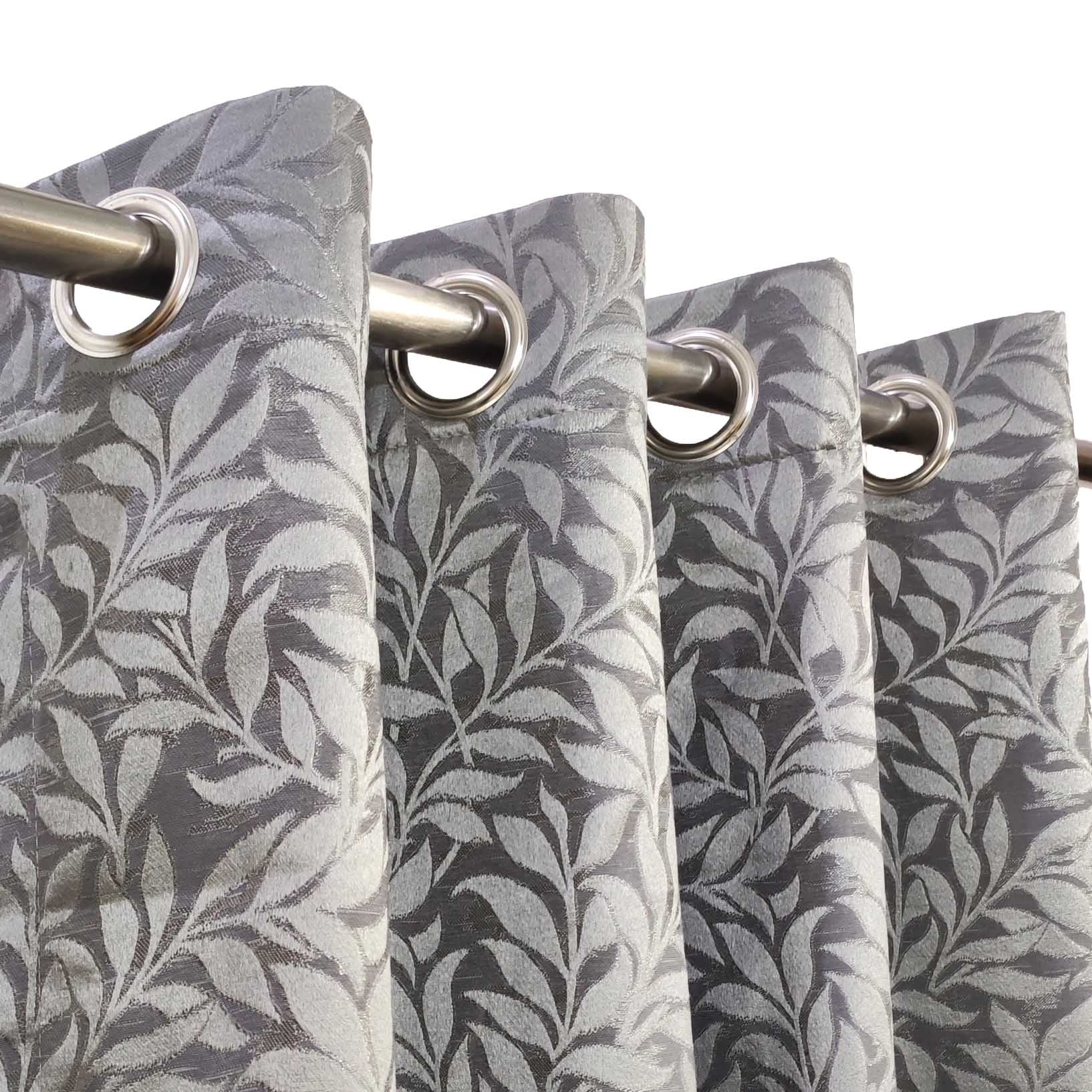 Self Print Thick Shanghai Curtain Grey