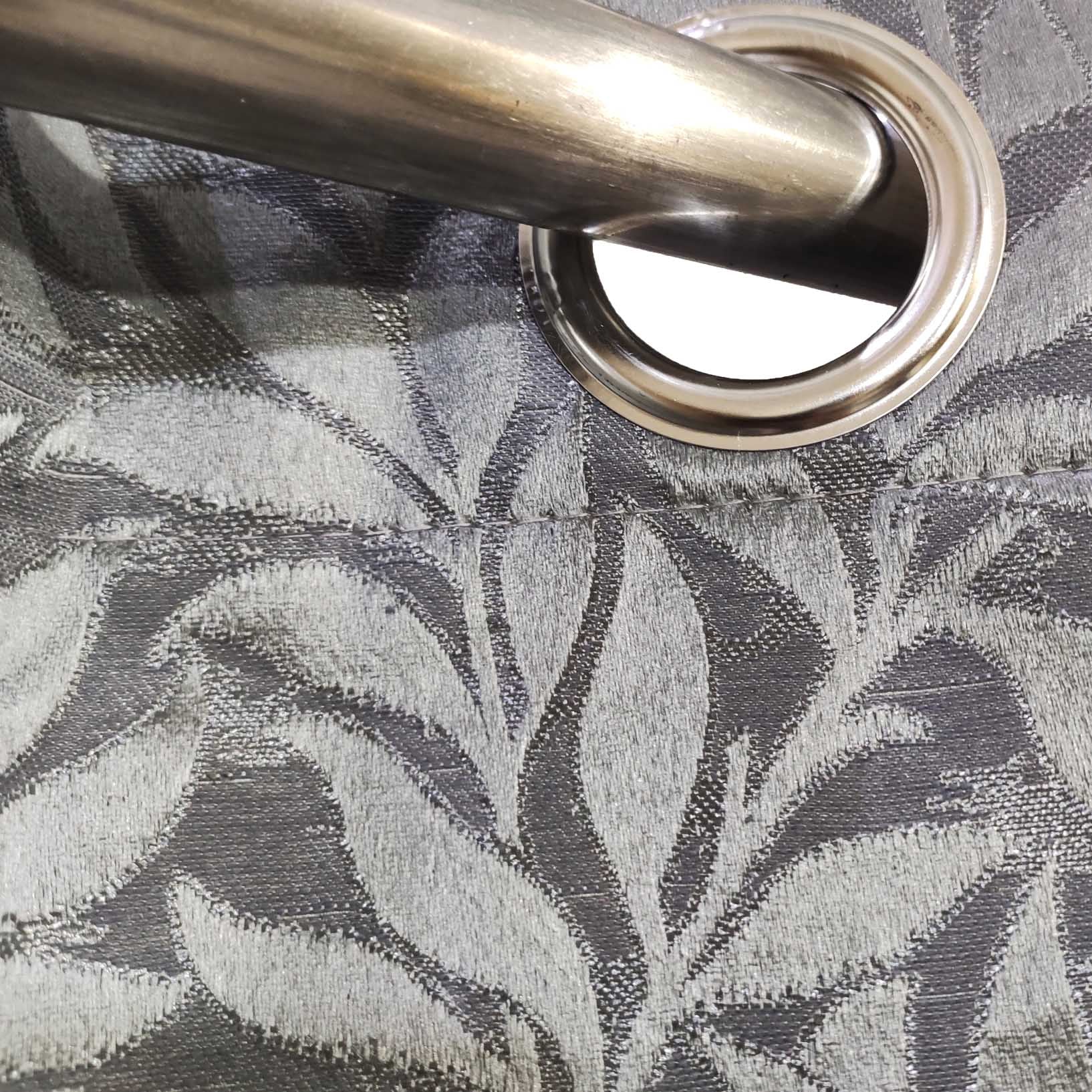 Self Print Thick Shanghai Curtain Grey