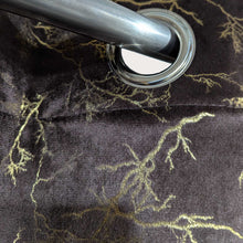 Golden Textured Velvet Curtain Brown