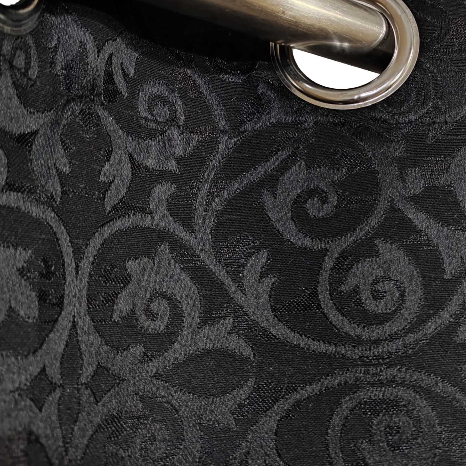Self Print Thick Shanghai Curtain Black