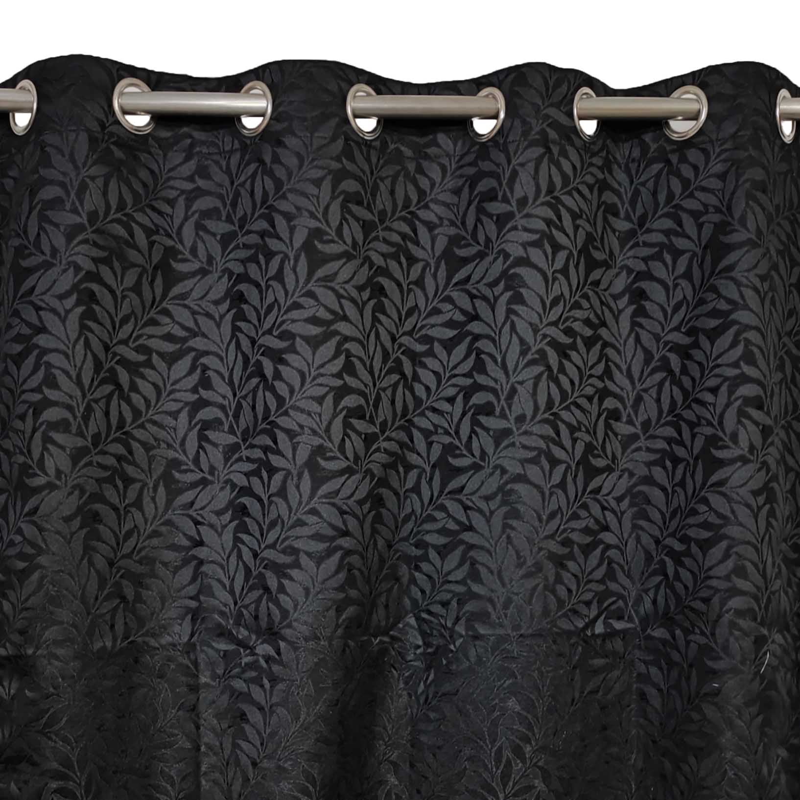 Self Print Thick Shanghai Curtain Black