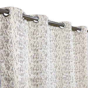 Thick Viscose Curtain Brown & Grey On Off-white