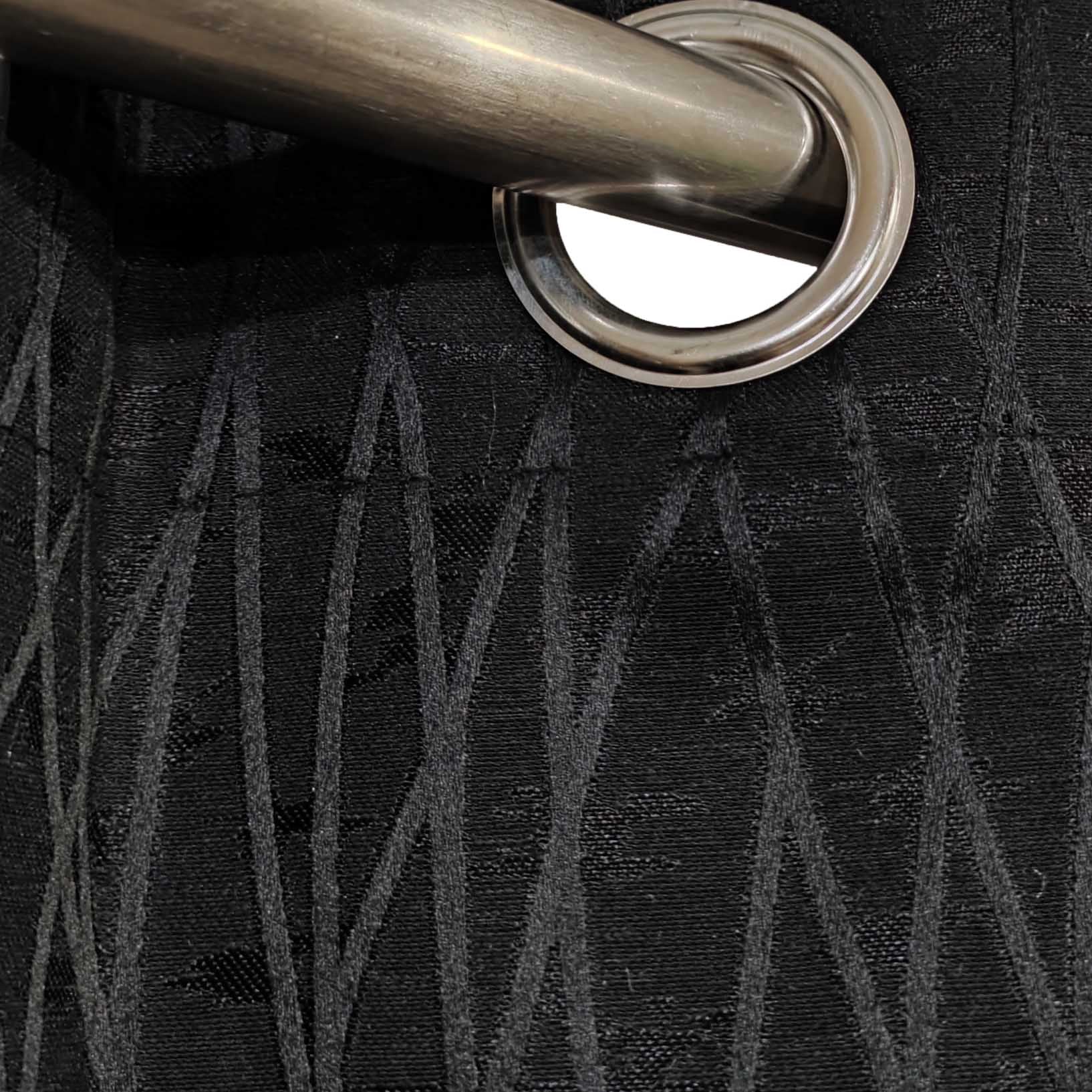 Self Print Thick Shanghai Curtain Black