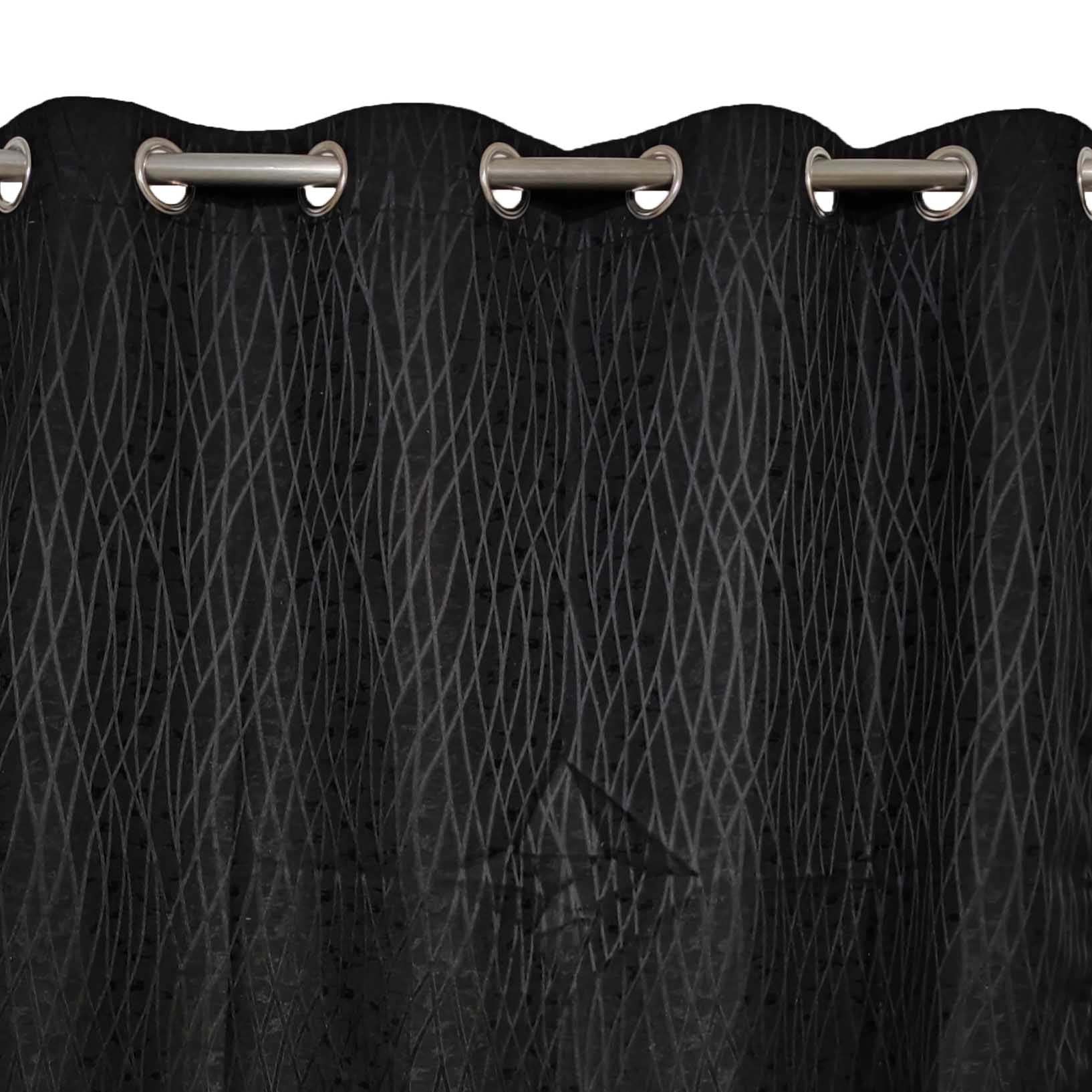 Self Print Thick Shanghai Curtain Black
