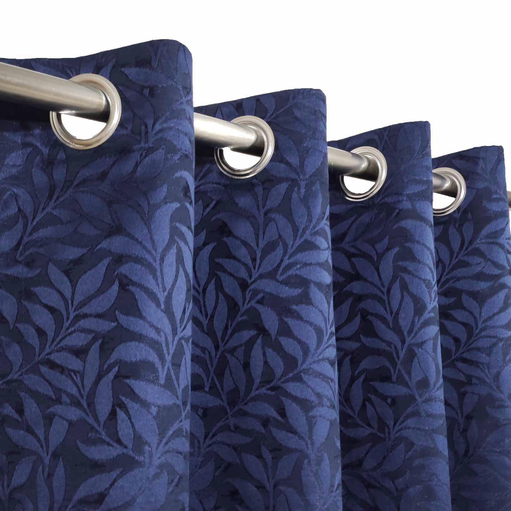 Self Print Thick Shanghai Curtain Blue