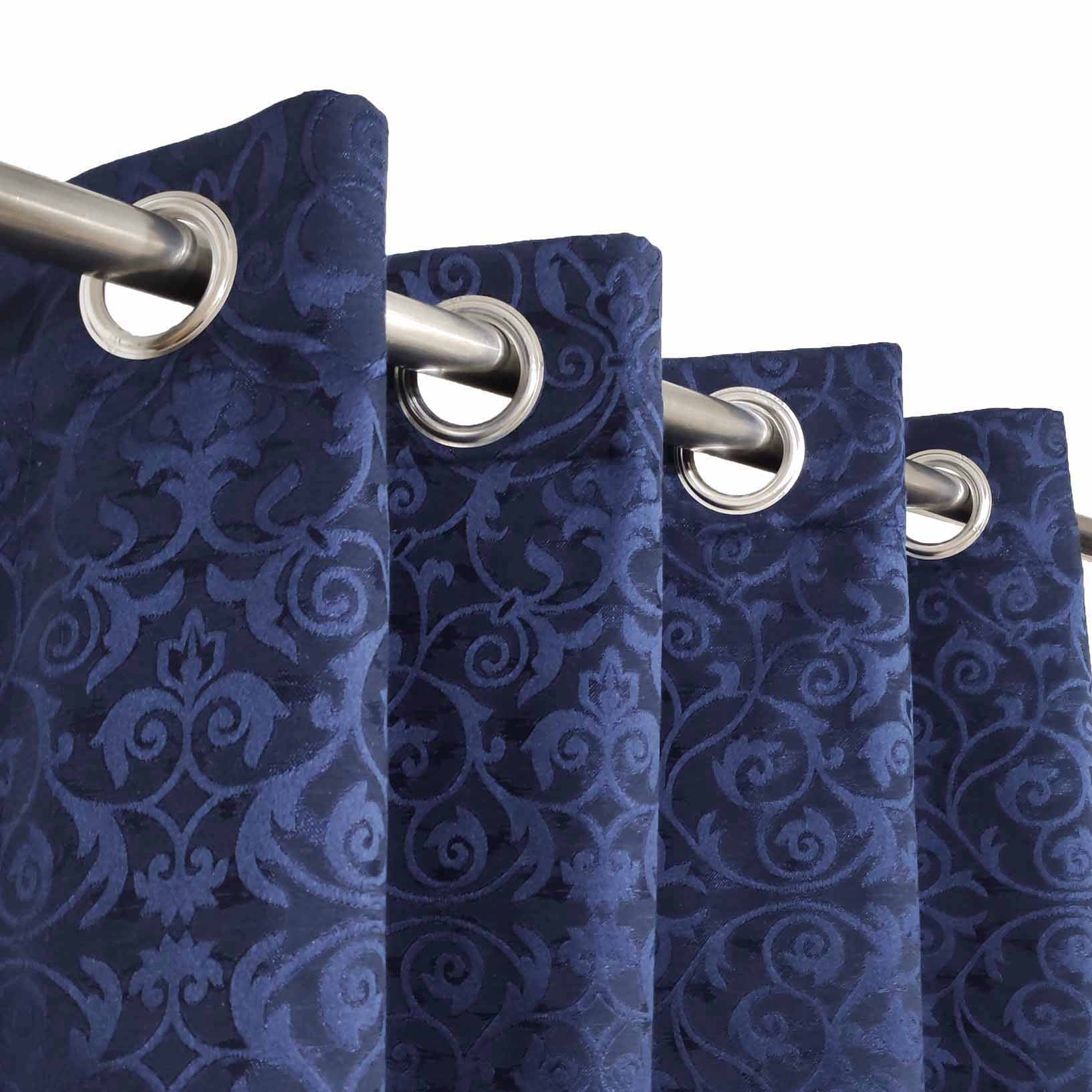 Self Print Thick Shanghai Curtain Blue