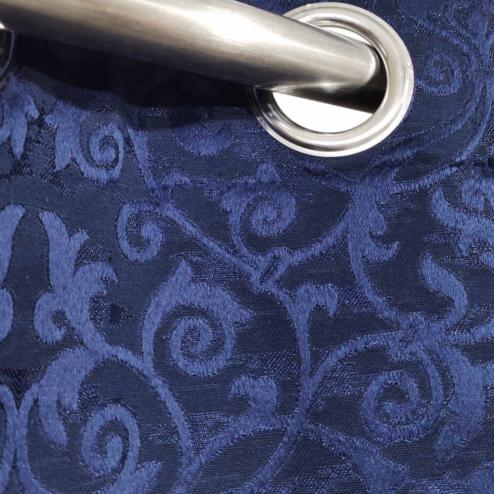 Self Print Thick Shanghai Curtain Blue