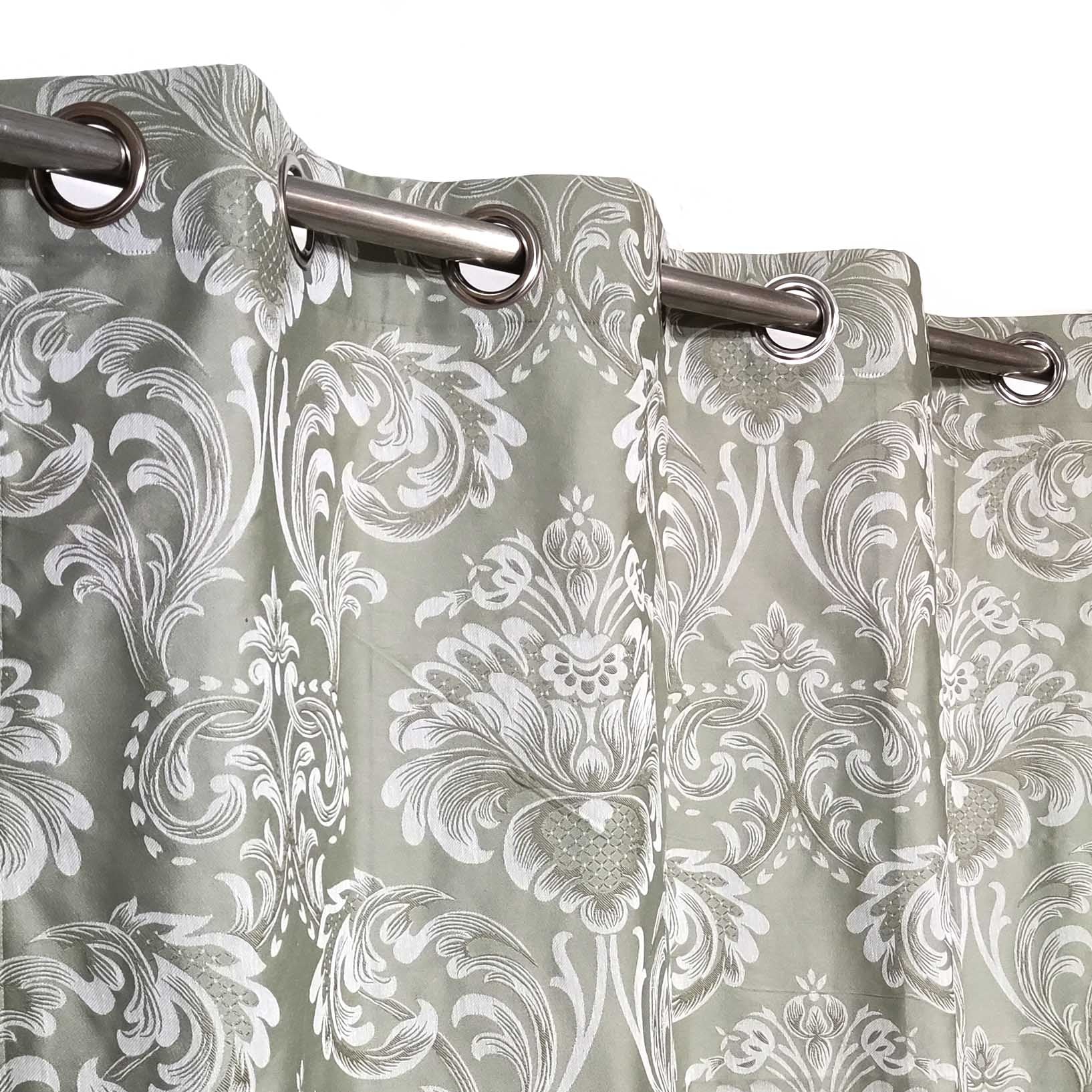 Multi Motif Shanghai Curtain Lite Green