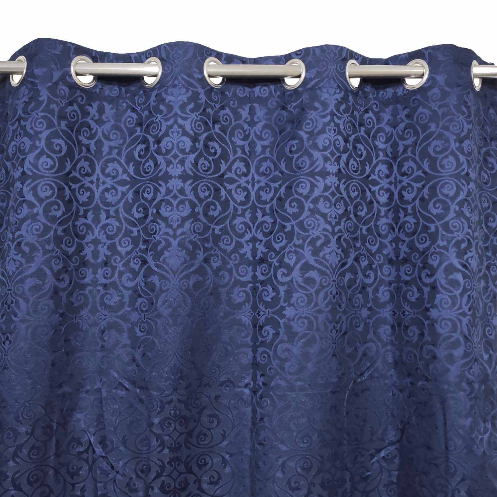 Self Print Thick Shanghai Curtain Blue