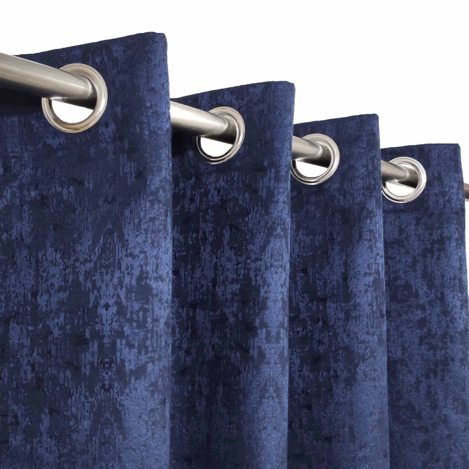 Self Print Thick Shanghai Curtain Blue