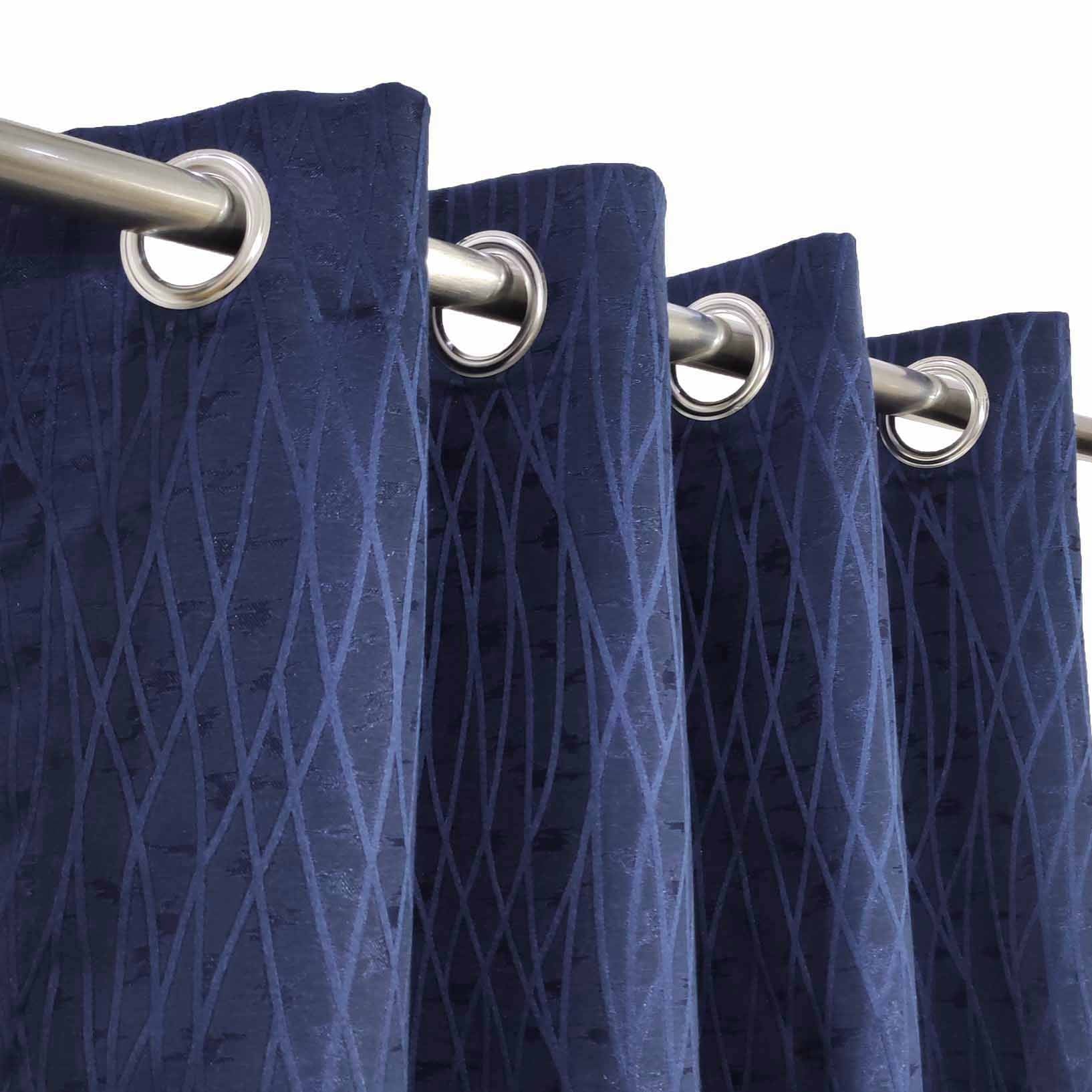 Self Print Thick Shanghai Curtain Blue