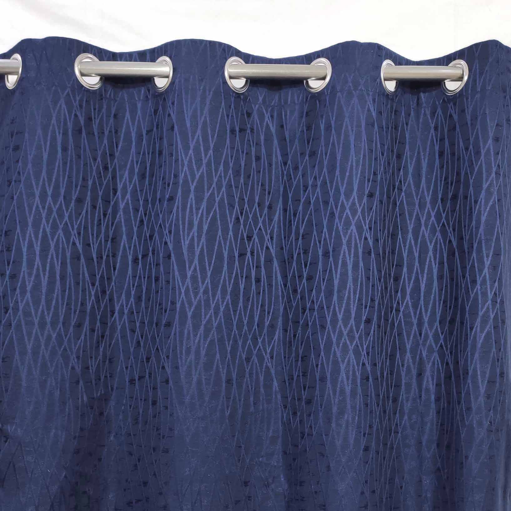Self Print Thick Shanghai Curtain Blue