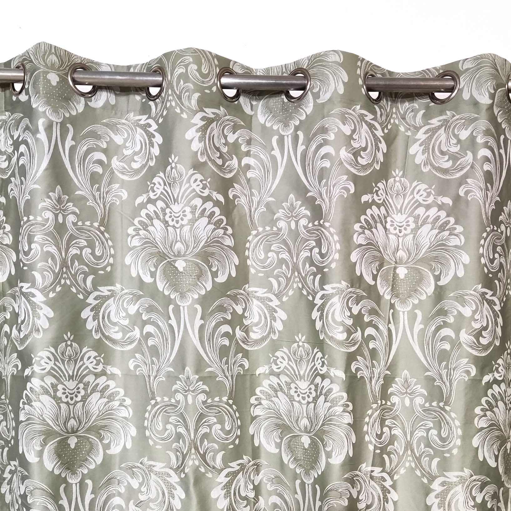 Multi Motif Shanghai Curtain Lite Green