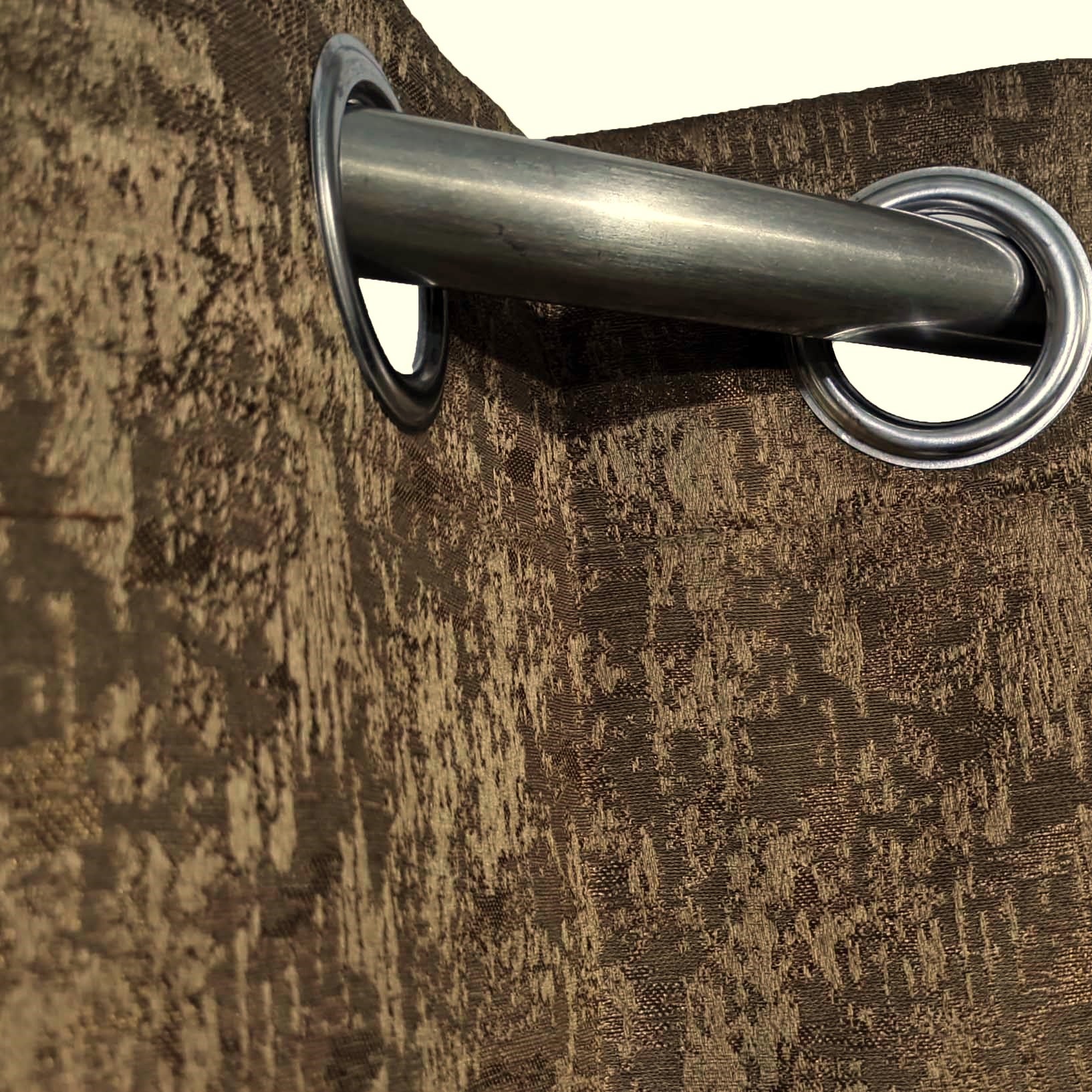 Self Print Thick Shanghai Curtain Brown