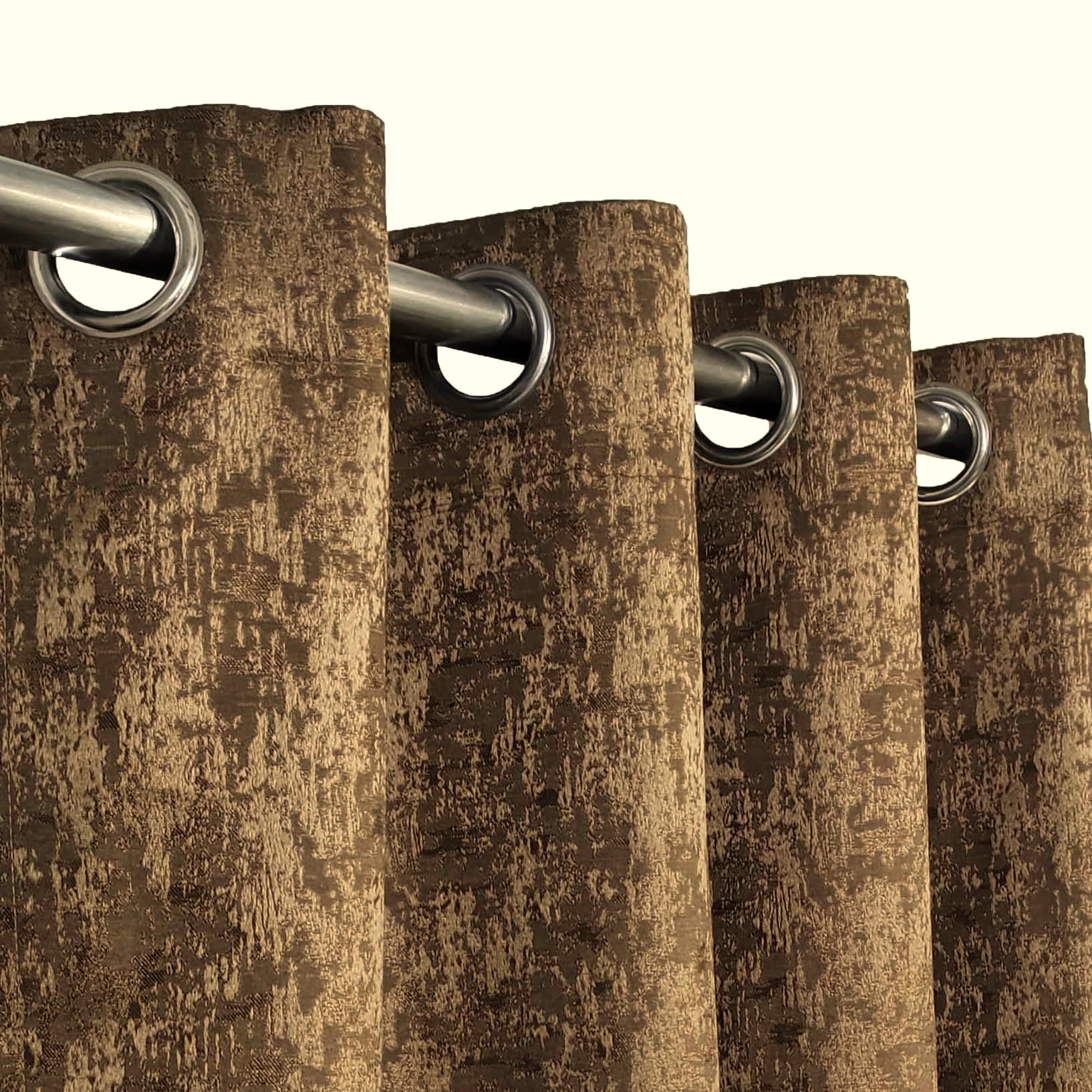 Self Print Thick Shanghai Curtain Brown