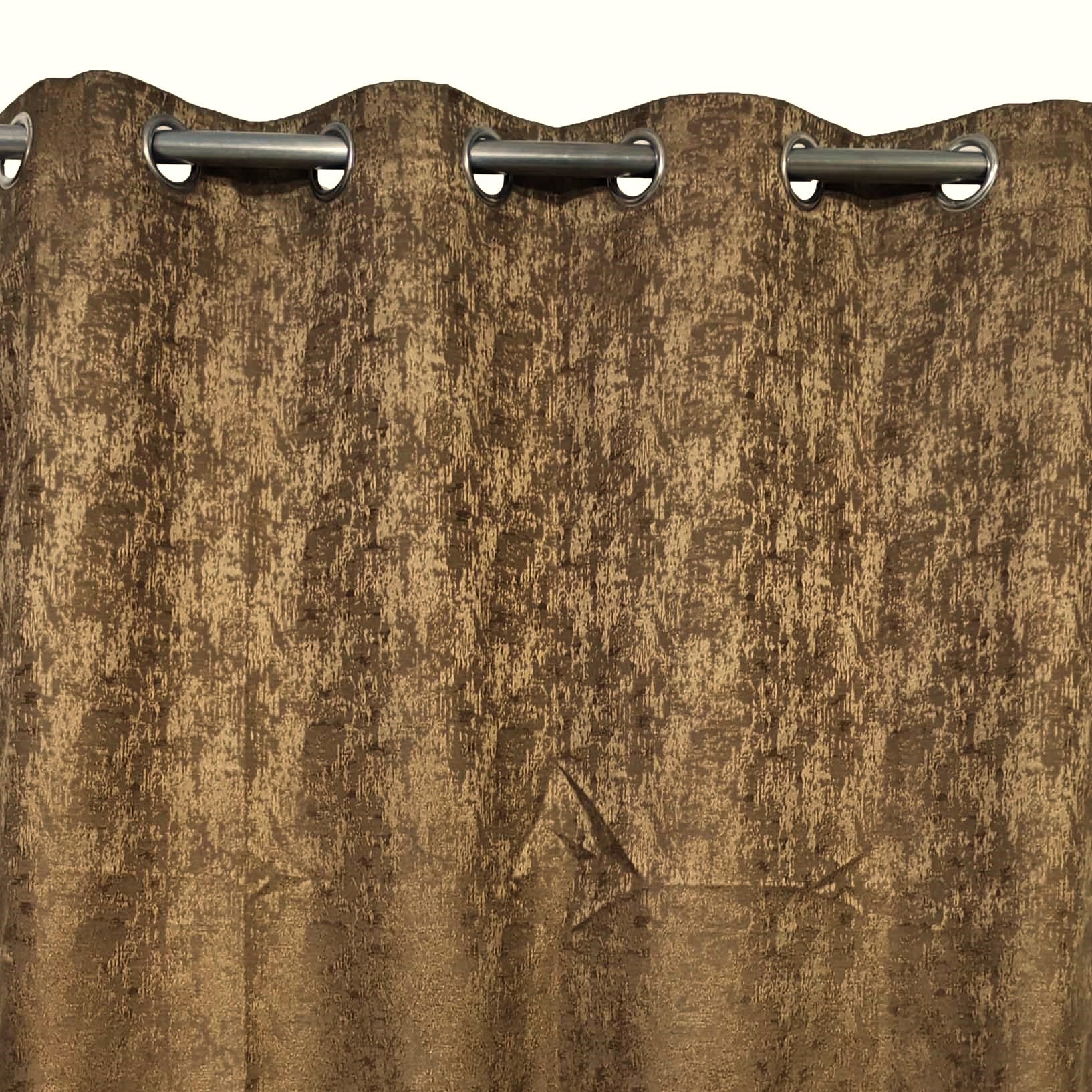 Self Print Thick Shanghai Curtain Brown