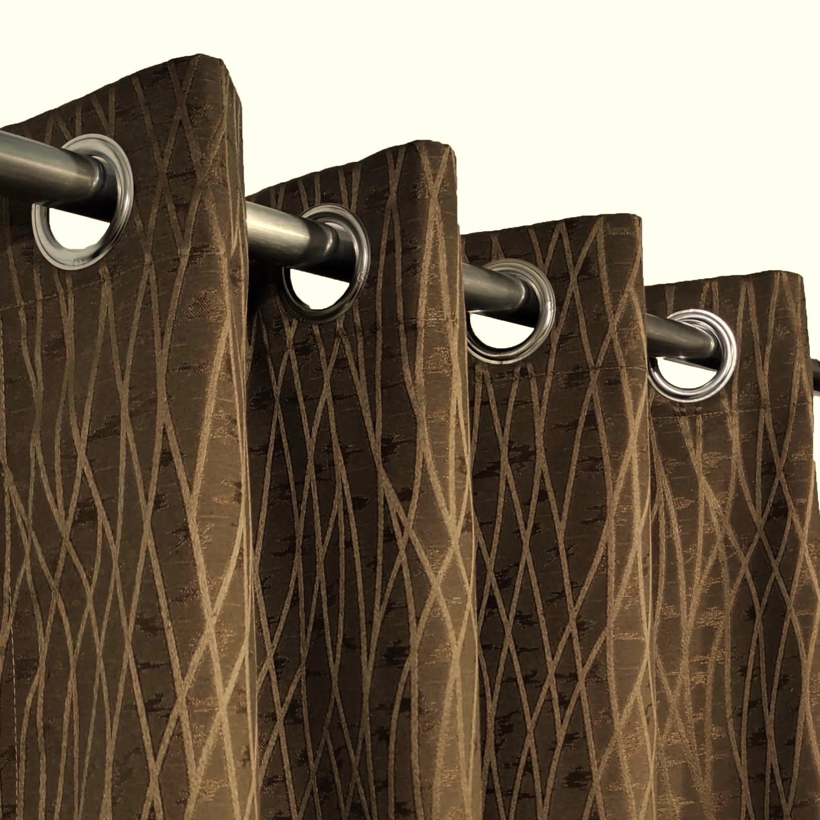 Self Print Thick Shanghai Curtain Brown
