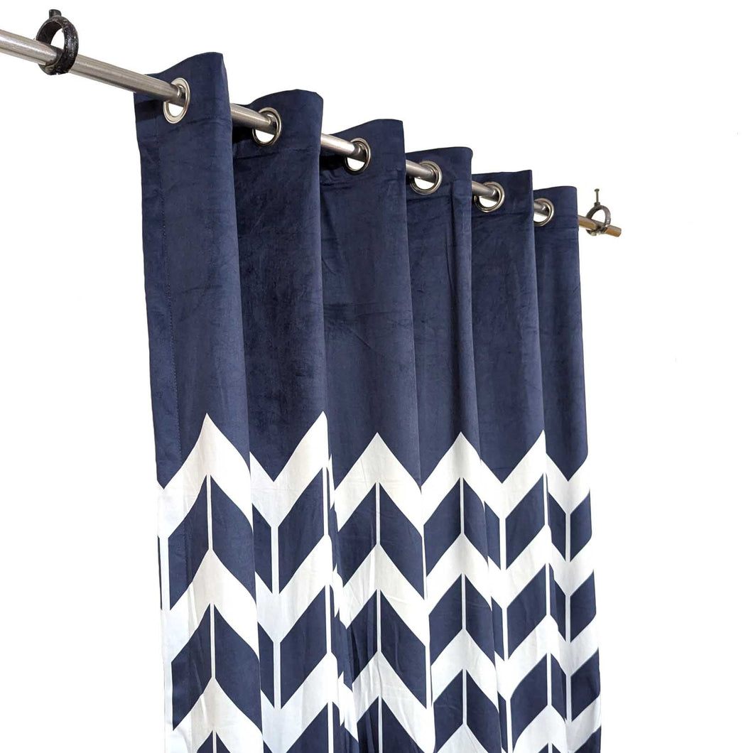 Digital Printed Curtain ZIG ZAG BLUE