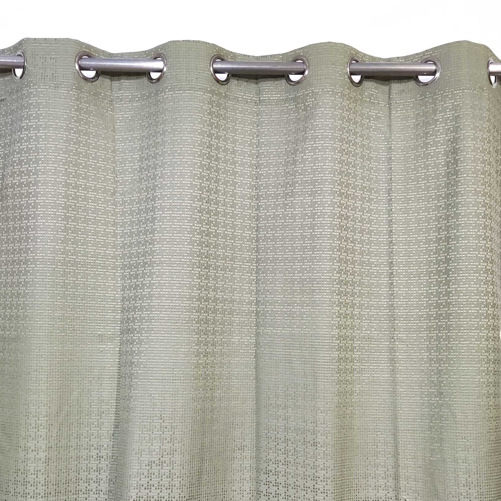 Muted Green 3D Jacquard Curtain