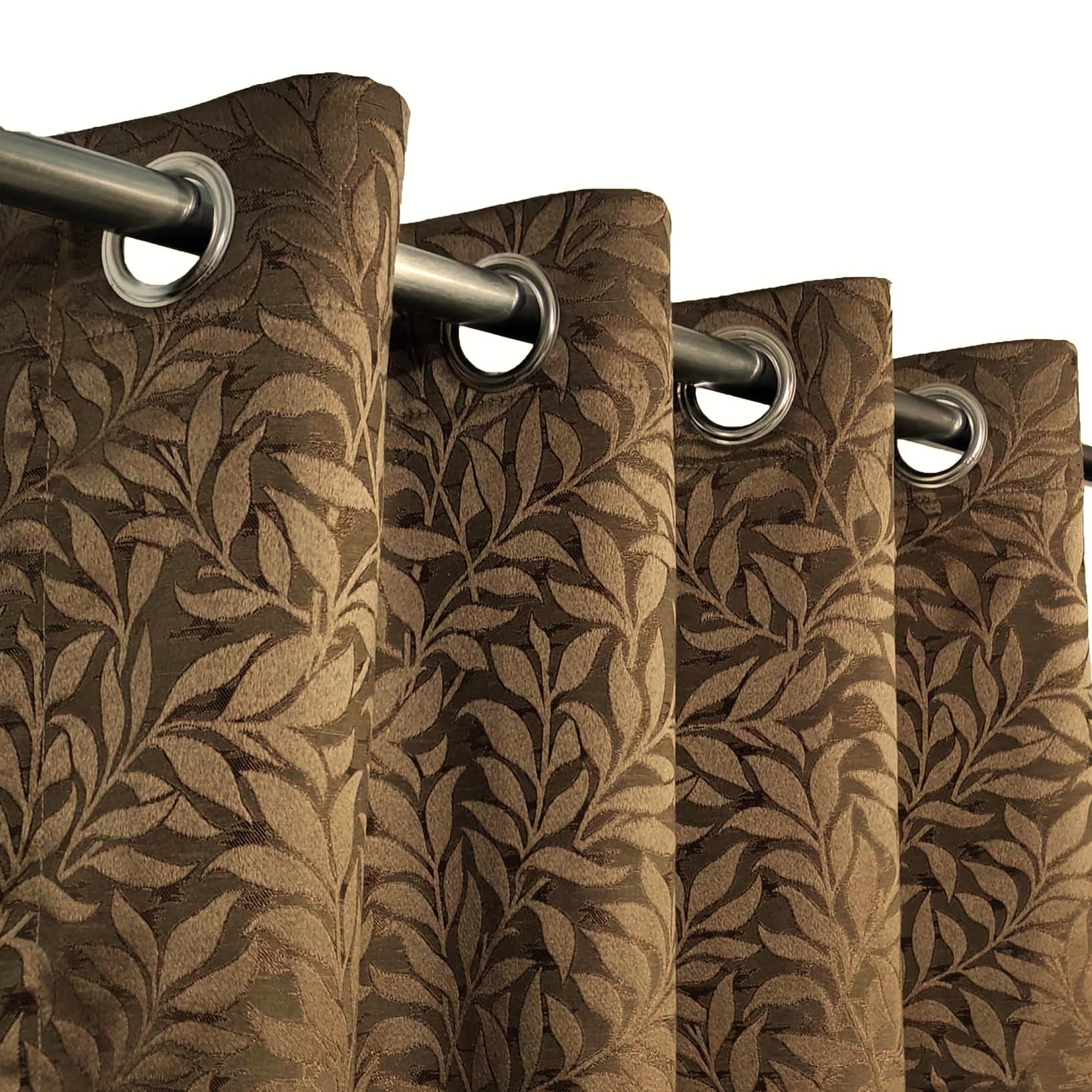 Self Print Thick Shanghai Curtain Brown