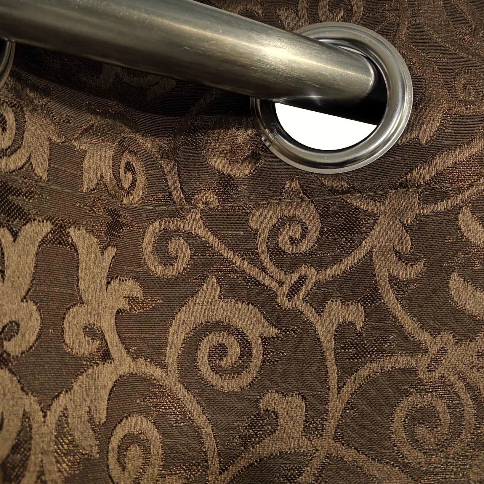Self Print Thick Shanghai Curtain Brown