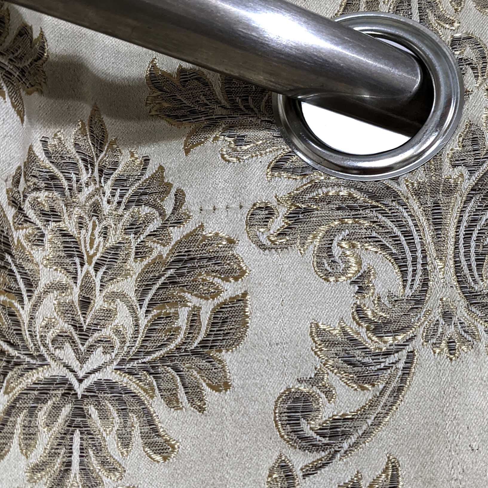 Thick Viscose Curtain Brown Vintage Motif