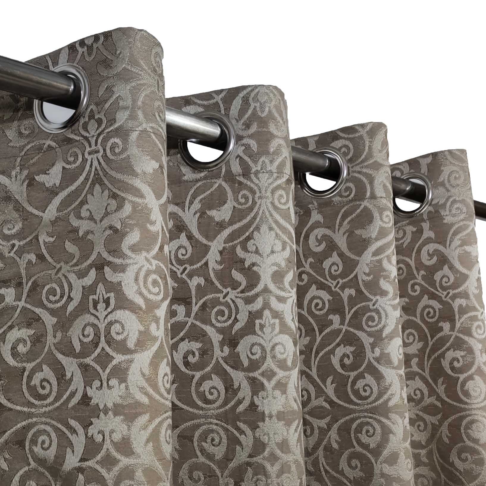 Self Print Thick Shanghai Curtain Lite Brown